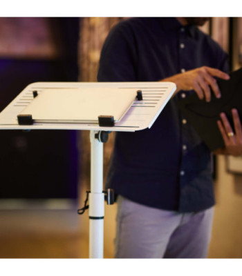 Gravity Universal Laptop Stand with Adjustable Holding Pins and Steel Base