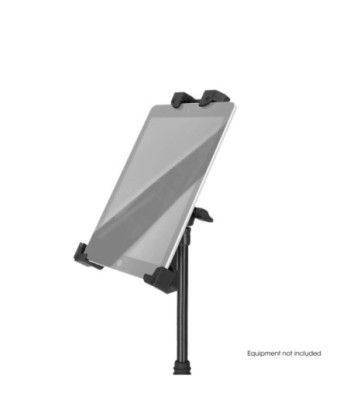 Gravity Traveler tablet holder and 1-hand mic stand with round base