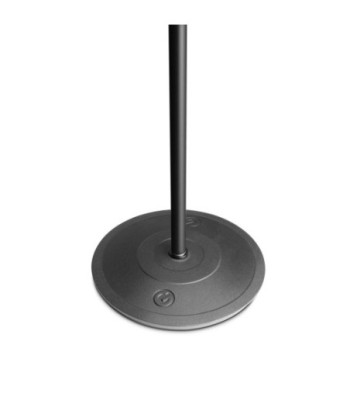 Gravity Traveler tablet holder and 1-hand mic stand with round base