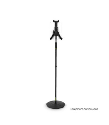 Gravity Traveler tablet holder and microphone stand with round base