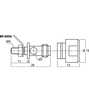 Højttalerbøsning - BP-405G MONACOR