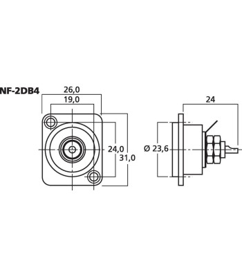 Phonobøsning gul - NF-2DB4 NEUTRIK
