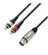 Y-Cable | Adam Hall® 2 RCA x XLR Female | 1 m
