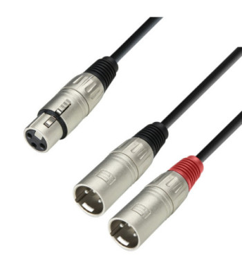 Y-Cable | Adam Hall® 2 XLR Male x XLR Female | 3 m