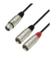 Y-Cable | Adam Hall® 2 XLR Male x XLR Female | 3 m