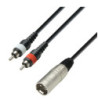 Y-Cable | Adam Hall® 2 RCA x XLR Male | 1 m
