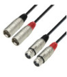 Twin Cable | Adam Hall® 2 XLR Female x 2 XLR Male | 1 m