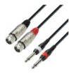 Twin Cable | Adam Hall® 2 XLR Female x 2 Jack TS | 1 m