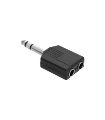 Y-adapter 2 x 6.3 mm jack TRS female to 6.3 mm jack TRS male