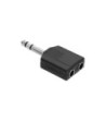 Y-adapter 2 x 6.3 mm jack TRS female to 6.3 mm jack TRS male