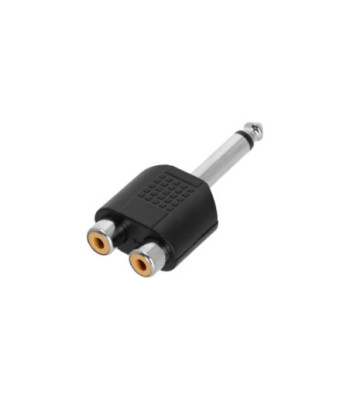 Y-adapter 2 x RCA female to 6.3 mm jack TS male