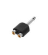 Y-adapter 2 x RCA female to 6.3 mm jack TS male