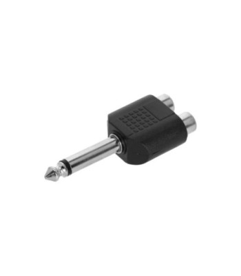 Y-adapter 2 x RCA female to 6.3 mm jack TS male