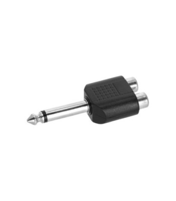 Y-adapter 2 x RCA female to 6.3 mm jack TS male