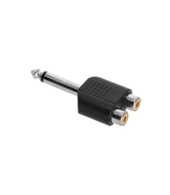 Y-adapter 2 x RCA female to 6.3 mm jack TS male