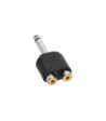 Y-adapter 2 x RCA female to 6.3 mm jack TS male