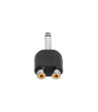 Y-adapter 2 x RCA female to 6.3 mm jack TS male