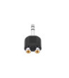 Y-adapter 2 x RCA female to 6.3 mm jack TRS male