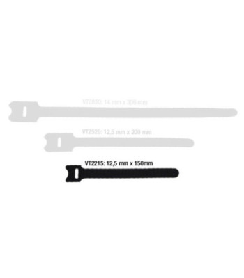 Hook and Loop Cable Tie 150 x 22 mm black - 10 stk.
