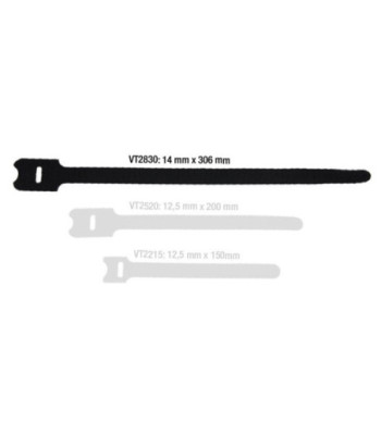 Hook and Loop Cable Tie 306 x 28 mm black - 10 stk.