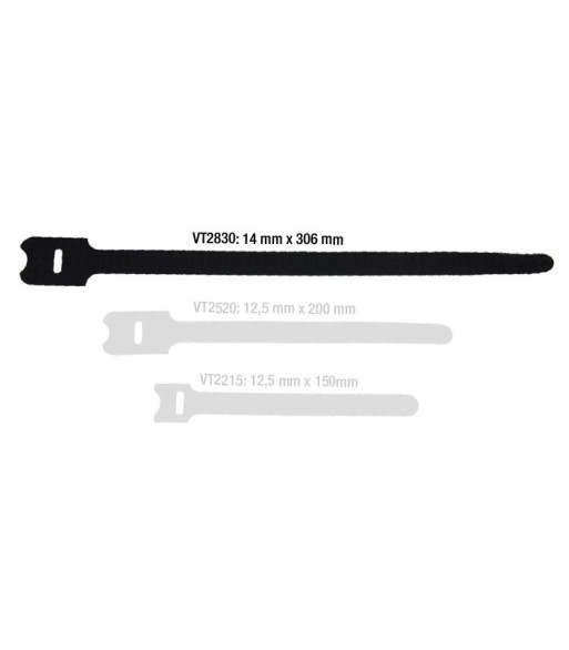Hook and Loop Cable Tie 306 x 28 mm black - 10 stk.