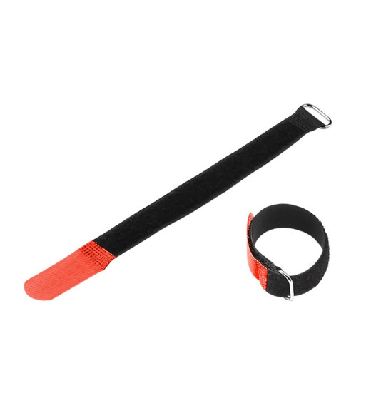 Hook and Loop Cable Tie 200 x 20 mm red - 10 stk.