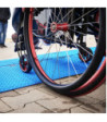 Defender Midi 5 2D module system for wheelchair ramp and wheelchair accessible transition - middle part blue lid