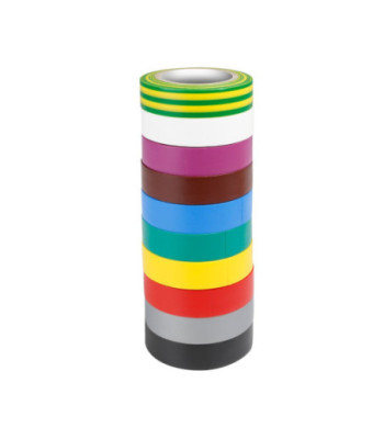 Insulating Tape 0.13 x 15 mm x 10 m Set of 10 Colors
