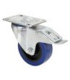 Swivel Castor 100 mm with blue Wheel and Brake