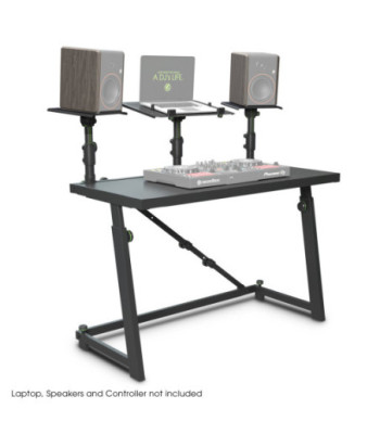 Gravity DJ Desk with Adjustable Loudspeaker and Laptop Trays