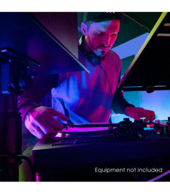 Gravity DJ Desk with Adjustable Loudspeaker and Laptop Trays