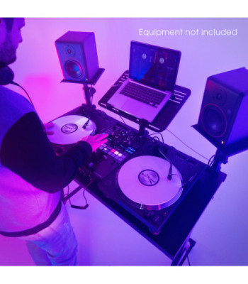 Gravity DJ Desk with Adjustable Loudspeaker and Laptop Trays