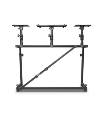 Gravity DJ Desk with Adjustable Loudspeaker and Laptop Trays