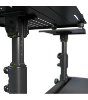 Gravity DJ Desk with Adjustable Loudspeaker and Laptop Trays