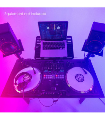 Gravity DJ Desk with Adjustable Loudspeaker and Laptop Trays