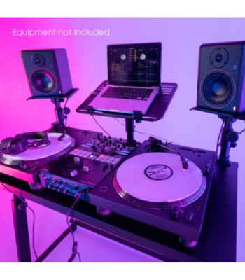 Gravity DJ Desk with Adjustable Loudspeaker and Laptop Trays