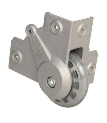 Recessed Corner Castor with soft Wheel 75 mm
