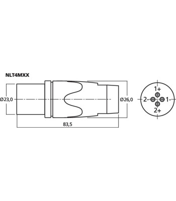NEUTRIK Speakon-stik han - NLT4MXX