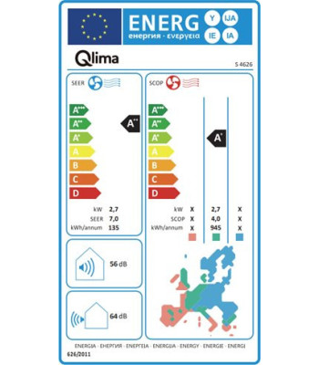 Qlima S-4626 Classic WiFi A+ - Varmepumpe