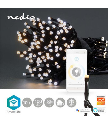 Nedis SmartLife 100 LED 10M hvide lys - Lyskæde