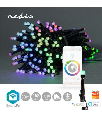 Nedis SmartLife 168 LED 20M farvede lys - Lyskæde