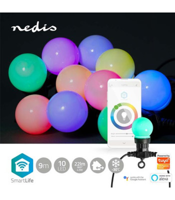 Nedis SmartLife 10 LED 9M farvede pærer - Partylyskæde