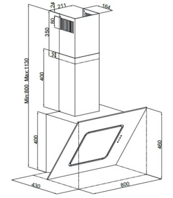 Silverline SC 3422-80 SR - Emhætte til centralventilation