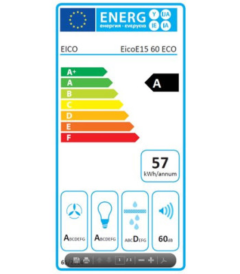 Eico 4364 EicoE15 60 W ECO - Skabsintegreret emhætte