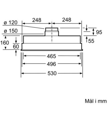 Bosch DHL555BL - Skabsintegreret emhætte