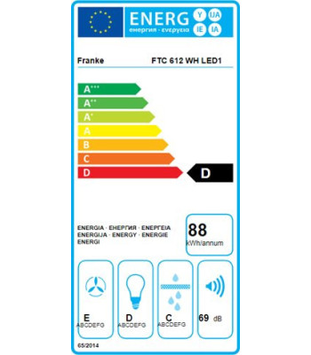 Franke FTC 612 WH LED1 - Skabsintegreret emhætte