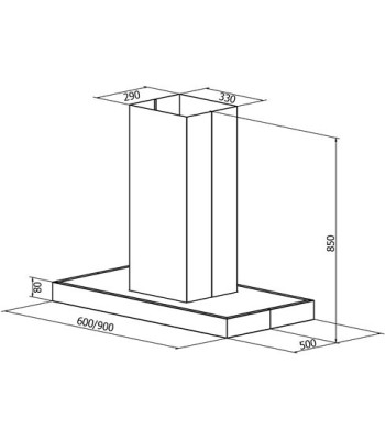 RørosHetta Hera Sense 60 x 8 - Frithængende emhætte