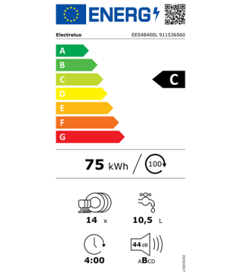 Electrolux EES48400L - Opvaskemaskine til integrering