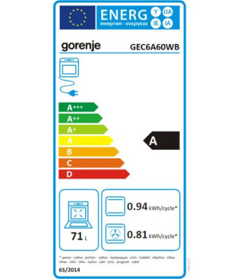 Gorenje GEC6A60WB - Glaskeramisk komfur