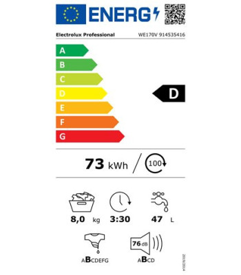 Electrolux WE170V med afløbsventil - Vaskemaskine Industri